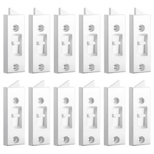 Window Latch Locks Window Parts and Hardware Tilt Latch Plastic Construction, Spring Loaded, 2 Inch Hole Center Spacing Sliding Lock Replacement(12 Pieces)