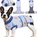 Kuoser Recovery Suit for Dogs Cats After Surgery, Professional Pet Recovery Shirt Dog Abdominal Wounds Bandages, Substitute E-Collar & Cone,Prevent Licking Dog Onesies Pet Surgery Recovery Suit (White)  M (Back:13.4-16.1'', Weight:14-25 Lb)
