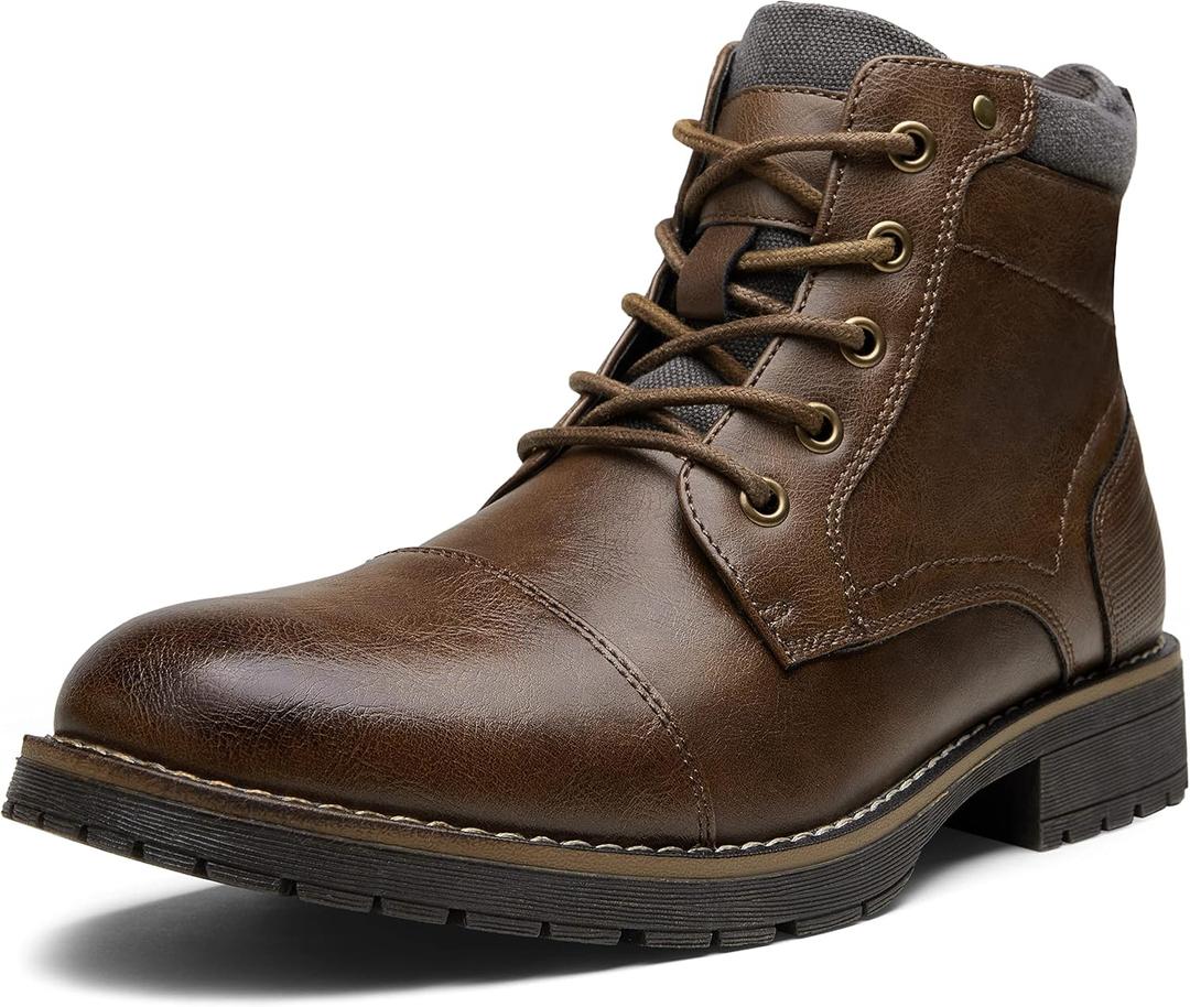 Vostey Men's Boots Boots for Men Casual Boots Motorcycle Combat Ankle Dress Boots Mens (11, Brown 8079)
