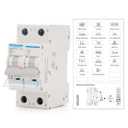 MOLLOM DC 2 Pole Miniature Circuit Breaker, 500V 40Amps, C40 Scene Visualization Custom MCB Thermal Magnetic Trip, 6KA Breaking Capacity DC Disconnect Switch for Solar PV System