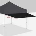 Eurmax USA 10ft Pop Up Canopy Awning,120"x36"Extended Sunshade Tarp with 30 SqFt Extra Shade,Commercial Grade Removable Replacement Tent Awning ONLY Fits 10x10 Canopy Tent with Square Leg, Black