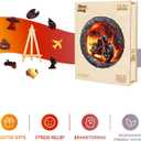 Wooden Puzzles for Adults - Fiery Escape Wooden Jigsaw Puzzle, Unique Animal Shaped Wood Puzzles Adult, Christmas Birthday Gifts for Friends/Family, Home Decor 8.5 * 8.4in 100pcs (Small)