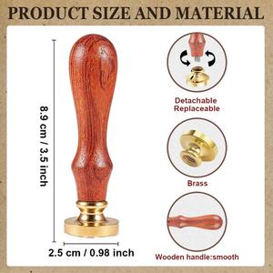 1pc Vintage Wax Seal Stamp Flower Sealing Wax Stamp 25mm Removable Brass Stamp Head with Wooden Handle for Envelopes Invitations Wedding Bottle Decoration Back to School