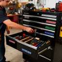 Magnetic Tool Box Labels, Reusable Heavy Duty Magnetic Toolbox Labels for Garage, Workshop, Storage Bins, 12 Pcs/Black (Extra-thick)