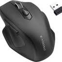 E-YOOSO Wireless Mouse for Laptop, 2.4GHz Computer Mouse 5 Adjustable DPI Office Cordless Mice with USBA Receiver, 6 Buttons, 4000 DPI, Medium to Large Sized Hands Compatible with PC, Laptop, Desktop (Black)