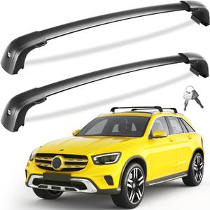 220lb Lockable Roof Rack Cross Bars Compatible with Mercedes Benz GLC 2016-2022 with Flush Side Rails, Heavy Duty Aluminum Crossbar Cargo Bars Canoe Kayak Snowboard Rooftop Carrier Luggage