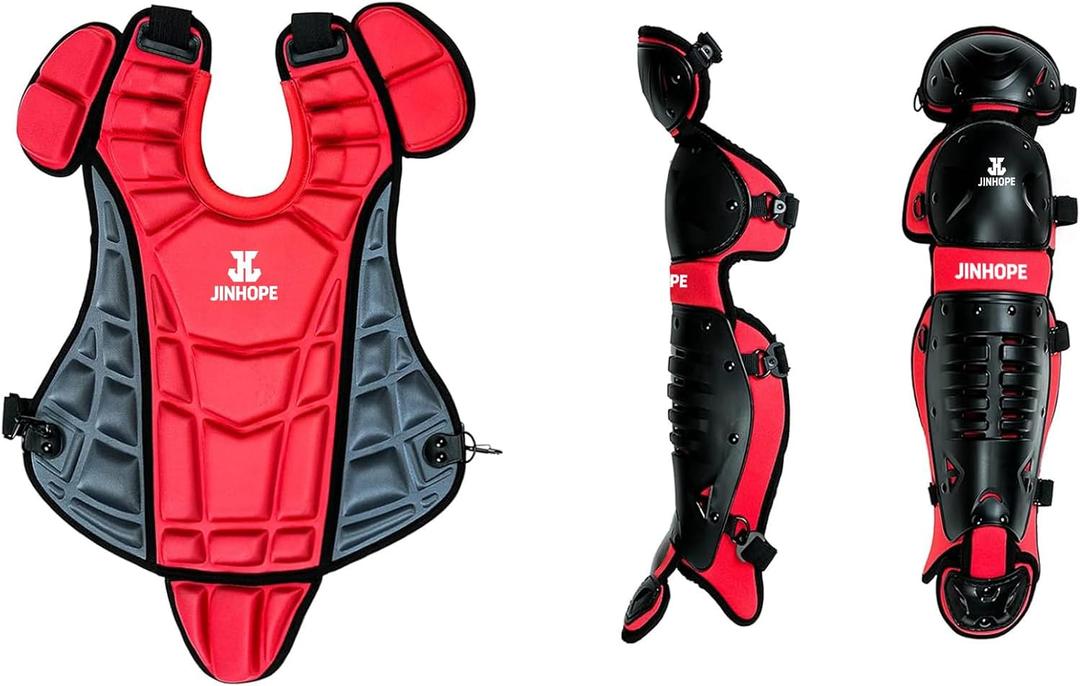 JINHOPE Baseball and Softball Catcher's Gear (JHB03GRRE-14, 14inch)