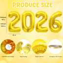 8 x Graduation Decorations 2026-2026 Numbers Gold Balloon 40 Inch - Graduation Party Supplies Favors Decor | Festival Balloon Backdrop Banner Sign - Chinese New Years Decorations 2026