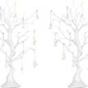 Nuptio Artificial Trees Decorative Branch: 2 Pcs White Ornament Display 22.8in Tall Halloween Decorations Wedding Centerpiece for Table Fake Easter Tree for Christmas Thanksgiving Birthday Party Decor