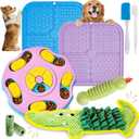 MRSOHRET 9 PCS Interactive Dog Puzzle Toy Set, Mentally Stimulating Dog Enrichment Toys for Small to Medium Smart Dogs, Includes Lick Mat with Suction Cups and Snuffle Mat for Dogs