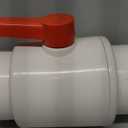 Midline Valve PVC Ball Valve Red T-Handle Water Shut-Off 6 in. Solvent Connections White Plastic (482T600)