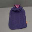 samply Hot Water Bottle with Knitted Cover, 2L Hot Water Bag for Hot and Cold Compress, Hand Feet Warmer, Ideal for Menstrual Cramps, Neck and Shoulder Pain Relief, Purple