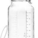 Folinstall Super Wide Mouth Glass Storage Jar with Airtight Lids, 1 Gallon Large Mason Jars with 2 Measurement Marks, Large Capacity for Pickle Jar, Overnight Oats