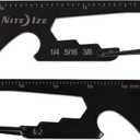 Nite Ize DoohicKey Key Tool - Everyday Multiuse Keychain - Stainless Steel 5-in-1 Tool - Pocket Gadget with Box Cutter, Bottle Opener, Screwdriver, Wrench & Ruler - Black, 3 Count (3 Pack)