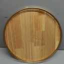 16 Inch Rustic Lazy Susan Turntable Solid Oak & Iron Wood Rotating Tray for Dining Table, Kitchen Counter, Coffee Table Farmhouse Style Large Wooden Lazy Susan Organizer for Home Dcor