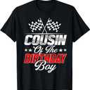 Race Car Cousin of The Birthday Boy Racing Family Pit Crew T-Shirt S Black