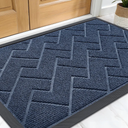 OLANLY Front Door Mat Indoor Outdoor Entrance, Waterproof All-Season, All-Weather Welcome Doormat, Sturdy Natural Rubber, Low Profile, Easy Clean Patio Porch Entryway Outside Floor Mat, 47x32, Blue