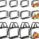 12 Packs Clear Pvc Clear Hard Shell Zipper Case Toy Organizer Bags Toiletry Bags for Home Daily Storage, Toy Storage and Makeup Storage Bag