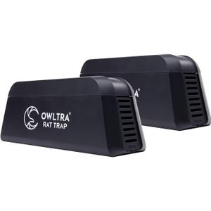 OWLTRA OW-1 Indoor Electric Rat Trap 2PCS, Instant Kill Rodent Zapper with Pet Safe Trigger, Black