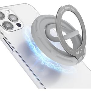 OPSO Magnetic Phone Ring Holder for MagSafe, 360 Degree Rotation Silicone Finger Ring Grip Stand Holder, Adjustable Kickstand, Compatible with iPhone 16 15 14 13 12/Pro/Max, Samsung and All Smartphone