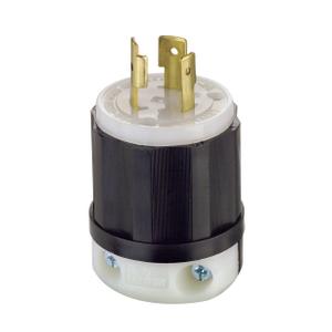 Leviton Locking Plug, 20 Amp, 125 Volt, Extra-Heavy Duty Industrial Grade, Black & White, 2311 (One Size)