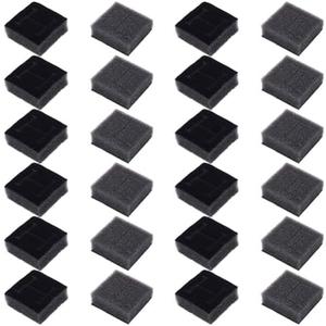 PLIGREAT 24 Pcs Jewelry Box Sponge Pad, Foams Earring Storage Box Liners with Slots Black Ring Holder Tray Inserts for Display Showcase Travel Collector