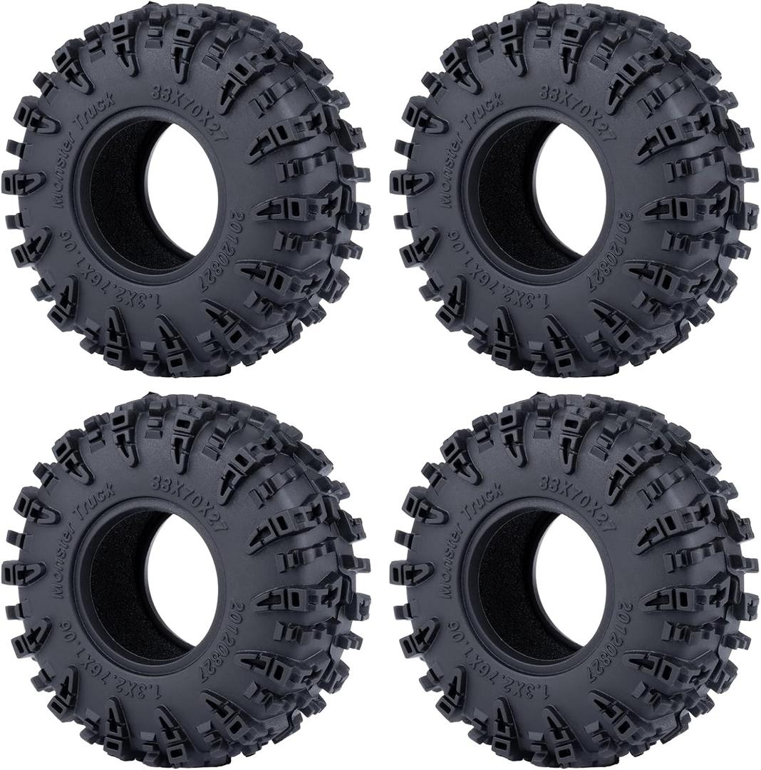 1.3" Crawler Tires 70mm for 1/18 TRX4M and 1/24 SCX24 AX24 Micro RC Crawler Car Wheel (#A Style)