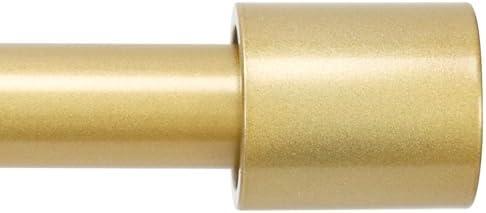 Curtain Rods for Windows 66 to 120 Inches, Adjustable Gold Curtain Rod for Outdoor 1 Inch Heavy Duty Modern Window Rods with Aluminum End Caps for Farmhouse Kitchen Bedroom Living Room