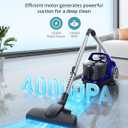 Aspiron Canister Vacuum, Upgraded 1600W Bagless Canister Vacuum Cleaner | Auto Cord Rewind, H13 HEPA Filter, 4Qt Large Capacity, 5 Tools for Hard Floors, Carpet, Pet, Upholstery, Tiles, Aqua