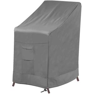 Vailge Stackable Patio Chair Cover, 100% Waterproof Outdoor Chair Cover, Heavy Duty Lawn Patio Furniture Covers, Fits for 4-6 Stackable Dining Chairs, 36"Lx28"Wx47"H, Grey