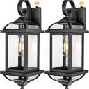 18 Dusk to Dawn Outdoor Lights for House 2-Pack, Anti-Rust Aluminum Exterior Light Fixtures with Fully Enclosed Bottom Outside Wall Lanterns IP65 Waterproof Porch Lights, Modern Black
