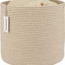 XUANGUO Cotton Rope Basket For Girls Boys Kids 16X14 Baby Laundry Basket Nursery Bin Round Woven Baskets Organizer For Storage Toys Blankets Shoes Clothes oatmeal