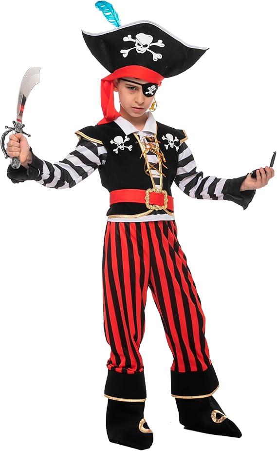 Spooktacular Creations Halloween Child Boy Pirate Fierce Captain Costume w/Accessories for Kids Halloween Dress Up Parties, L