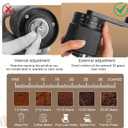 Manual Coffee Grinder - Adjustable Coarse to Fine, 30g Beans & 80ml Powder,Ceramic Burr Detachable Handle for Espresso, French Press, Camping