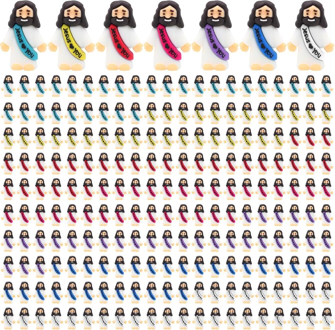 210 Pack Little Jesus Figurines in Bulk, Pocket Jesus Loves You, Jesus Small Figures, Little Tiny Jesus Figures for Church Christmas Party Favors Baptism Gifts