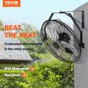 VEVOR 18 Inch Wall Mount Fan, 3-speed IP44 Waterproof Fan, Max. 4150 CFM Wall Mounted for Outdoor, Commercial, Residential, Greenhouse, Workshop, Patio, Black, ETL Listed