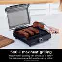 Ninja GR100 Sizzle Smokeless Indoor Grill with Nonstick Grill Plate, Dishwasher-Safe Removable Mesh Lid, 500F Max Heat, Even Edge-to-Edge Cooking, Black