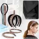 2 x DiyJibb Velvet Headbands for Women and Teens, 6PCS Non-Slip Padded Hairbands with 3 Width Options (0.6", 0.8", 1.2"), Soft Comfortable Hair Accessories for Daily Wear, Makeup, Sports, and Gifts (BlackWhite leopard print)