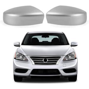 Moonlinks Compatible with Nissan Sentra 2013 2014 2015 2016 2017 2018 2019 Side Mirror Cover Replacement,Silver Left Driver & Right Passenger Side Door Rearview Side Mirror Cap Without Turn Signal