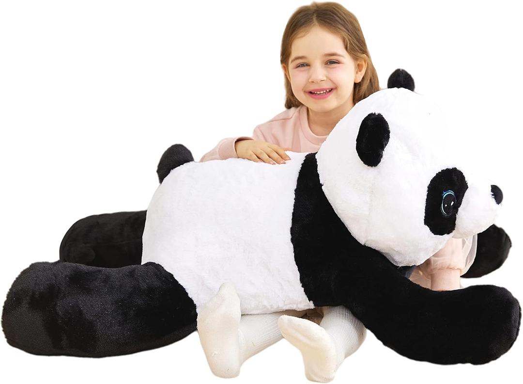 IKASA Giant Panda Stuffed Animal Plush Toy,30" Large Cute Jumbo Soft Toys,Huge Big Size Plushy Fluffy Fat Oversized Plushie,Gifts for Kids Girls