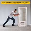 new space Oval Furniture Sliders, 8pcs 3 1/2" x 6" - Reusable Sliders for Carpet, Heavy-Duty Movers - Easily Move & Protect Furniture & Carpet