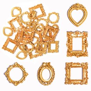 15 Pcs Vintage Resin Picture Frame Mini Antique PhotoFrame DIY Small Picture Frames Mini Vintage Frame Antique Photo Frames for Jewelry Display Photography Wall Decor (25, Gold)
