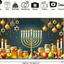 Hanukkah Banner 71 x 43 Inches Jewish Holiday Backdrop Menorah Honey Apple Wall Decor Star of David Festival Banner for Home Synagogue Classroom Celebration Backdrop