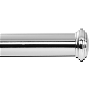 Ivilon Window Curtain Rod Decorative End Cap Design, 1 Inch Rod, 48 to 86 Inch. Chrome