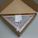 Wooden Flag Box Display Case for Small 3'x5' Folded American Flag (Not fit 9.5'x5' Burial Flag), Military Veteran Flag Shadow Box with HD Tempered Glass, Wall Mounted Triangle Flag Frame, Brown Finish