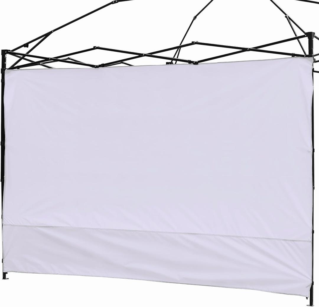 Canopy Sunwall Sidewall Gazebos Tent Waterproof for 10x10ft Pop up Canopy Straight Leg Gazebos Outdoor Instant Canopies 1 Pcs White Canopy Sidewall Only
