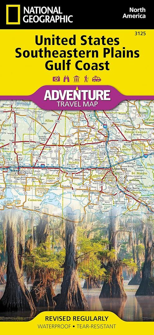 United States, Southeastern Plains and Gulf Coast Map (National Geographic Adventure Map, 3125)