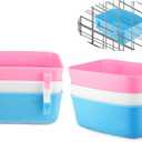 3 PCS Rabbit Feeder Waterer, Chicken Feeder Guinea Pig Food Bowl Hanging 15 oz Food Water Hanging Watering Container Feeding Dish Coop Cup Treats Drinker for Bird Bath Basin Hamster Bed