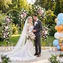 Toolterritary Wedding Arch Backdrop Stand 7.2FT, 6.6FT, 6FT Set of 3 Gold Metal Balloon Arch Stand with Stable Base, Banner Stand, Photography Backdrop, Party, Birthday, Baby Shower Decor