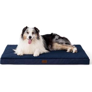 Bedsure XL Dog Bed for Crate - Large Comfy Flat Pet Beds with Removable Washable Cover, Orthopedic Egg Crate Foam Crate Mat, Suitable for Pet Up to 90 lbs